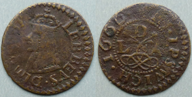 Ipswich, Lebbeus Dimbleby 1666 farthing Ipswich, Lebbeus Dimbleby 1666 farthing